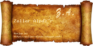 Zeller Alpár névjegykártya